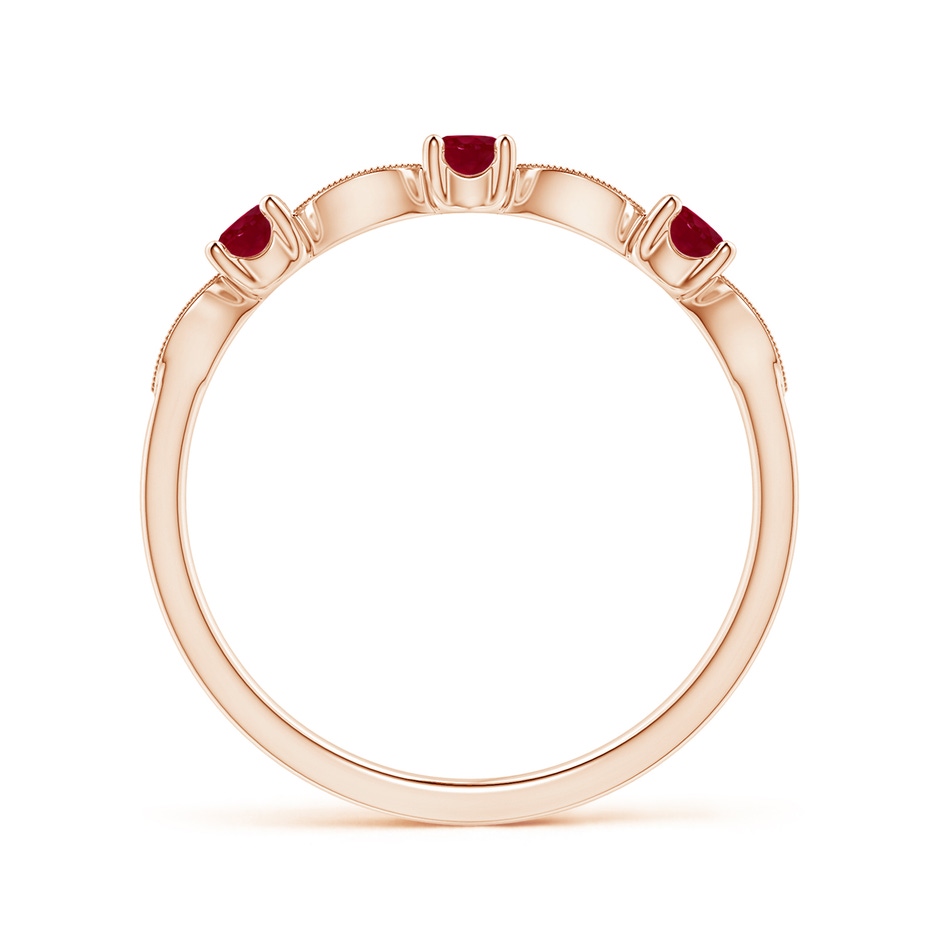 2.7mm AA Ruby & Diamond Marquise and Dot Ring in Rose Gold side 199