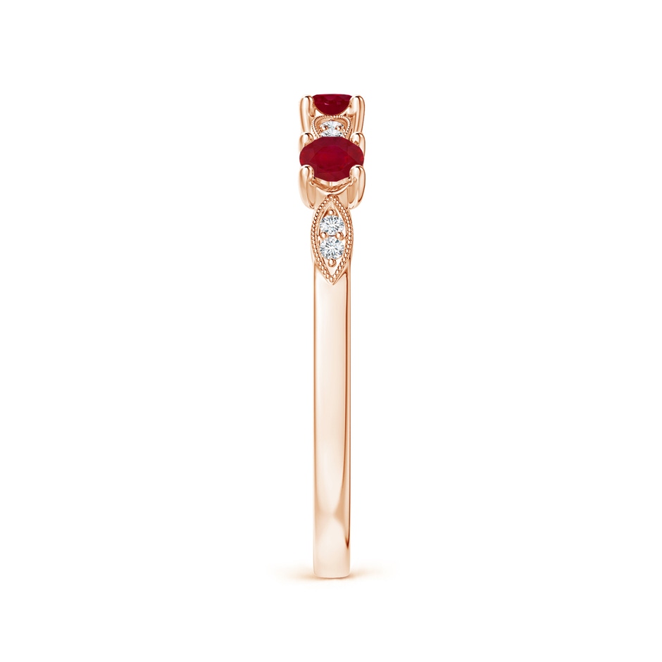 2.7mm AA Ruby & Diamond Marquise and Dot Ring in Rose Gold side 299