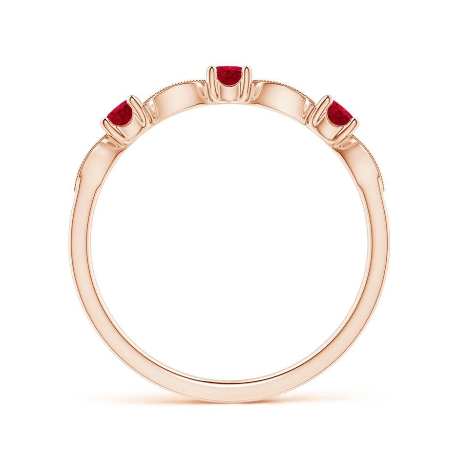 2.7mm AAA Ruby & Diamond Marquise and Dot Ring in Rose Gold side 199