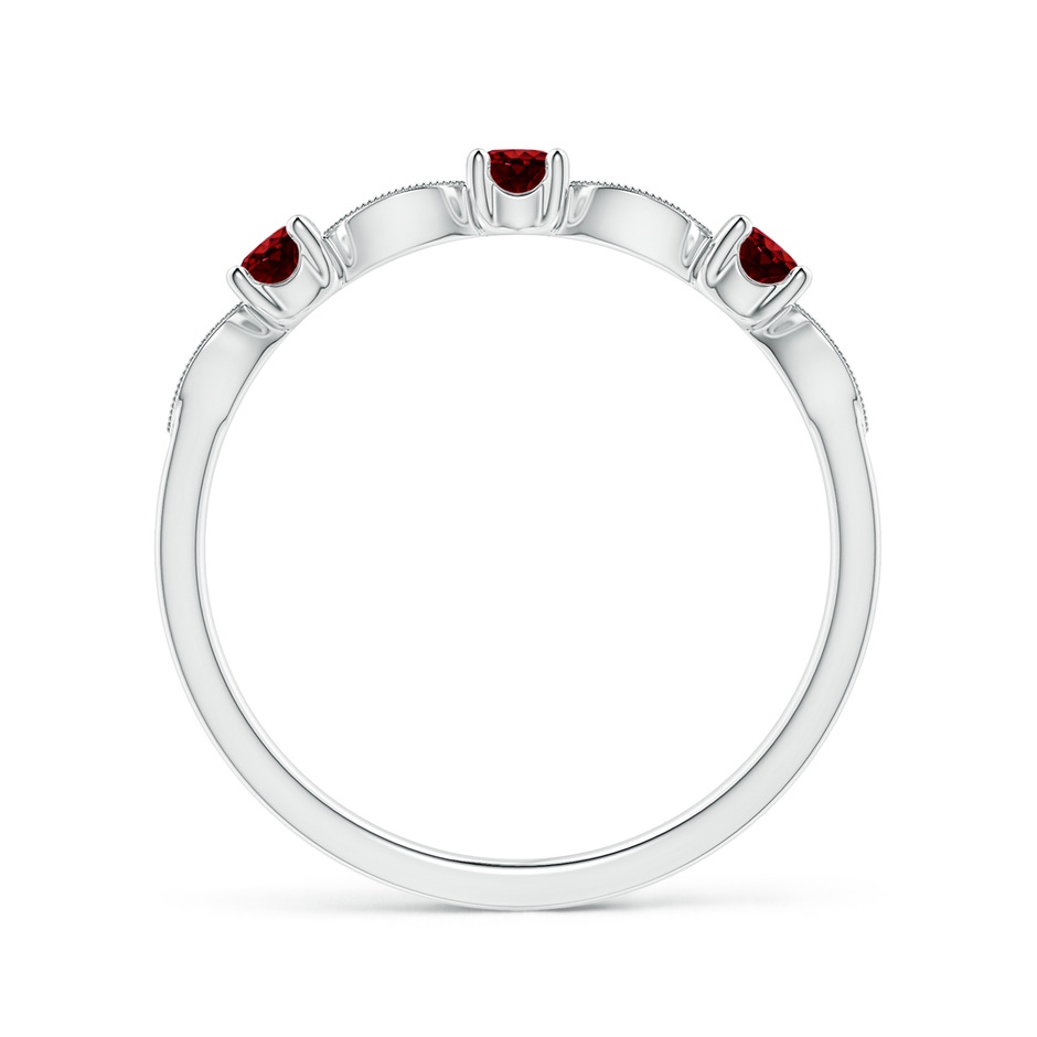 2.7mm AAAA Ruby & Diamond Marquise and Dot Ring in S999 Silver side 199