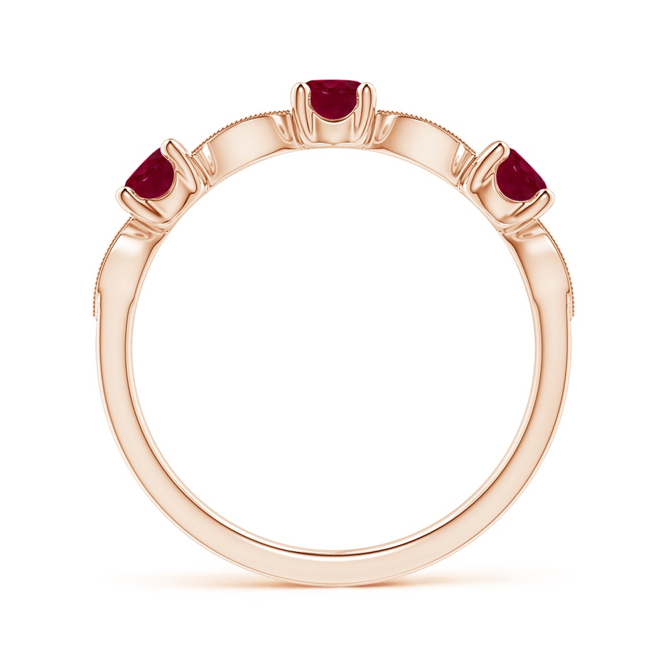 3.5mm A Ruby & Diamond Marquise and Dot Ring in Rose Gold side 199