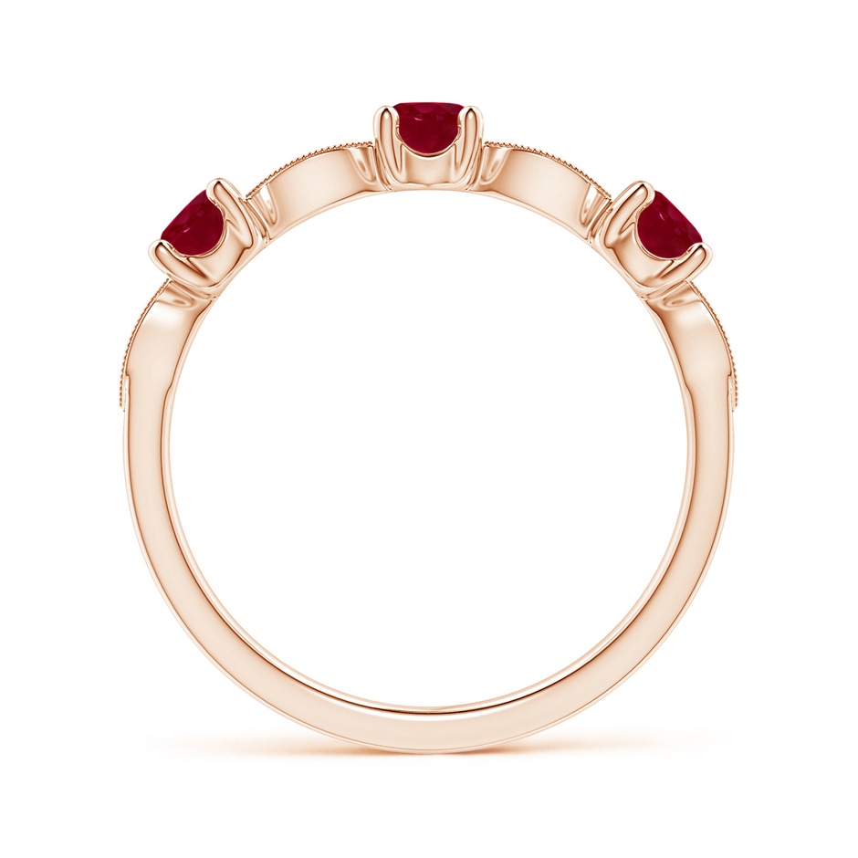 3.5mm AA Ruby & Diamond Marquise and Dot Ring in Rose Gold side 199