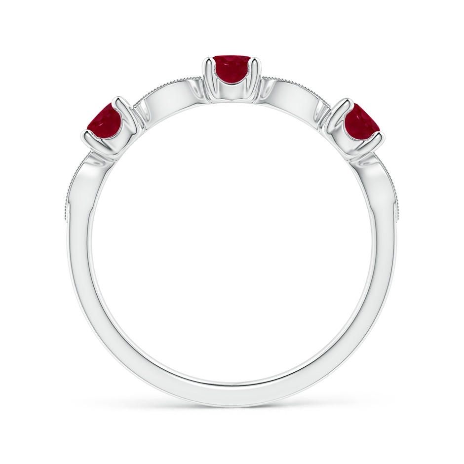 3.5mm AA Ruby & Diamond Marquise and Dot Ring in S999 Silver side 199