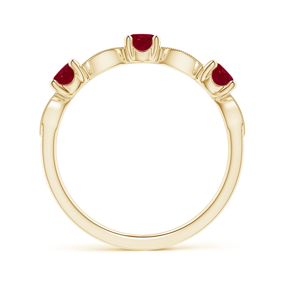 3.5mm AA Ruby & Diamond Marquise and Dot Ring in Yellow Gold side 199