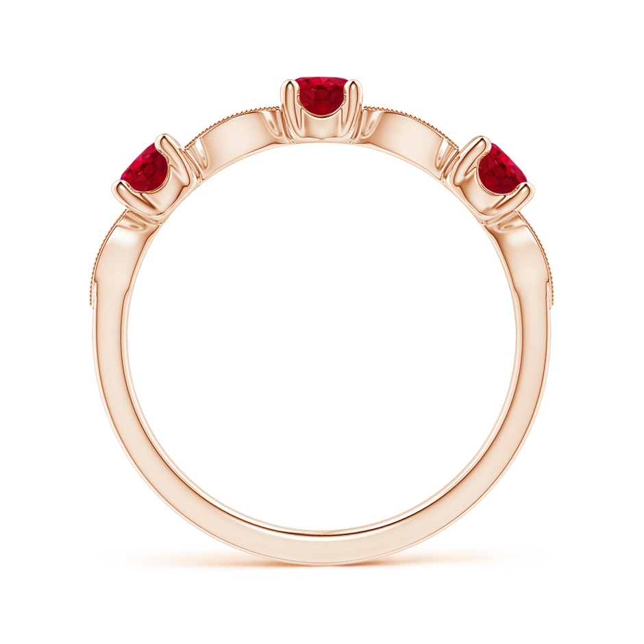 3.5mm AAA Ruby & Diamond Marquise and Dot Ring in Rose Gold side 199