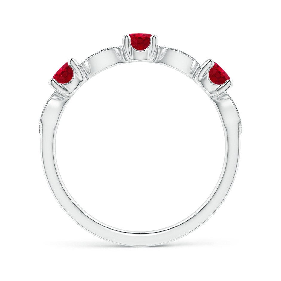 3.5mm AAA Ruby & Diamond Marquise and Dot Ring in White Gold side 199