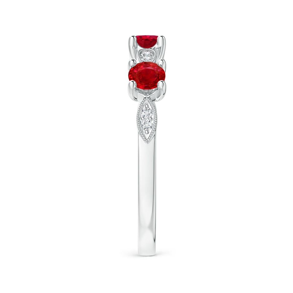 3.5mm AAA Ruby & Diamond Marquise and Dot Ring in White Gold side 299
