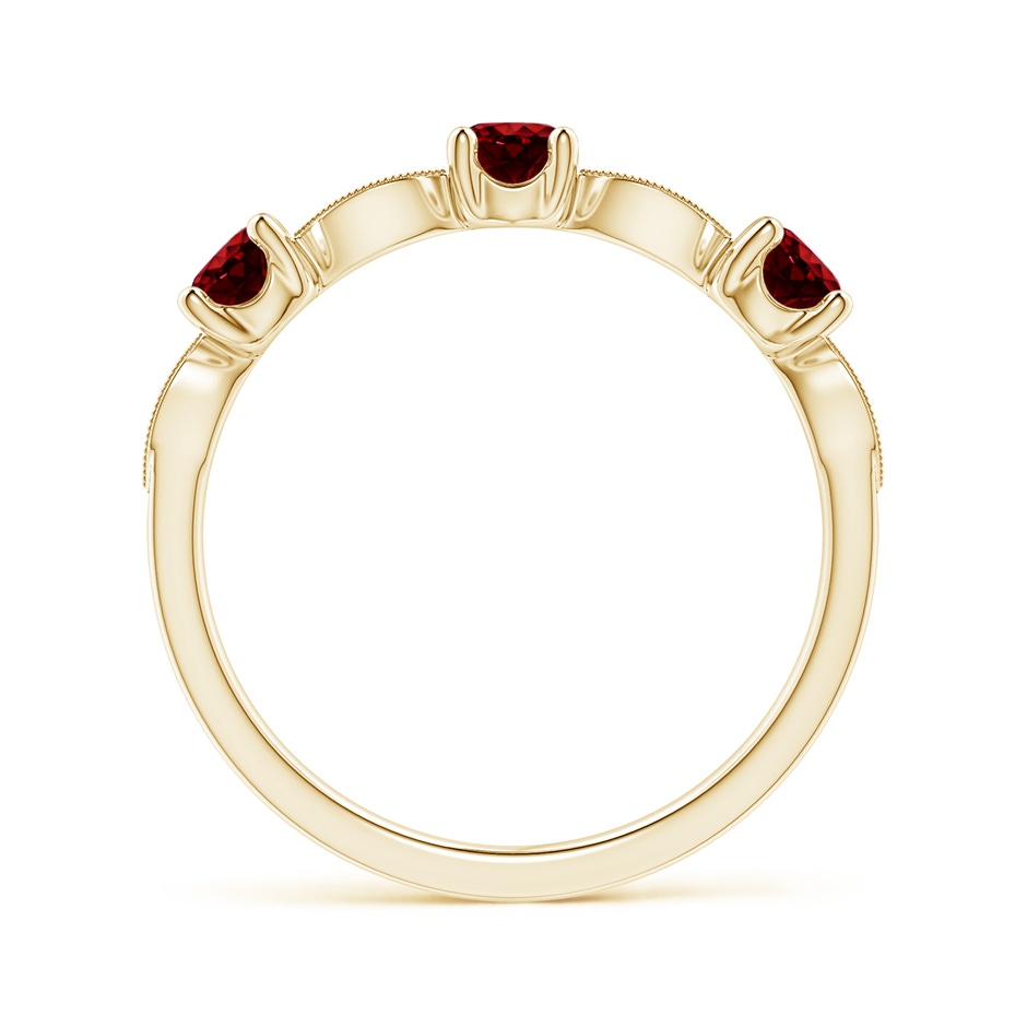 3.5mm AAAA Ruby & Diamond Marquise and Dot Ring in 18K Yellow Gold side 199