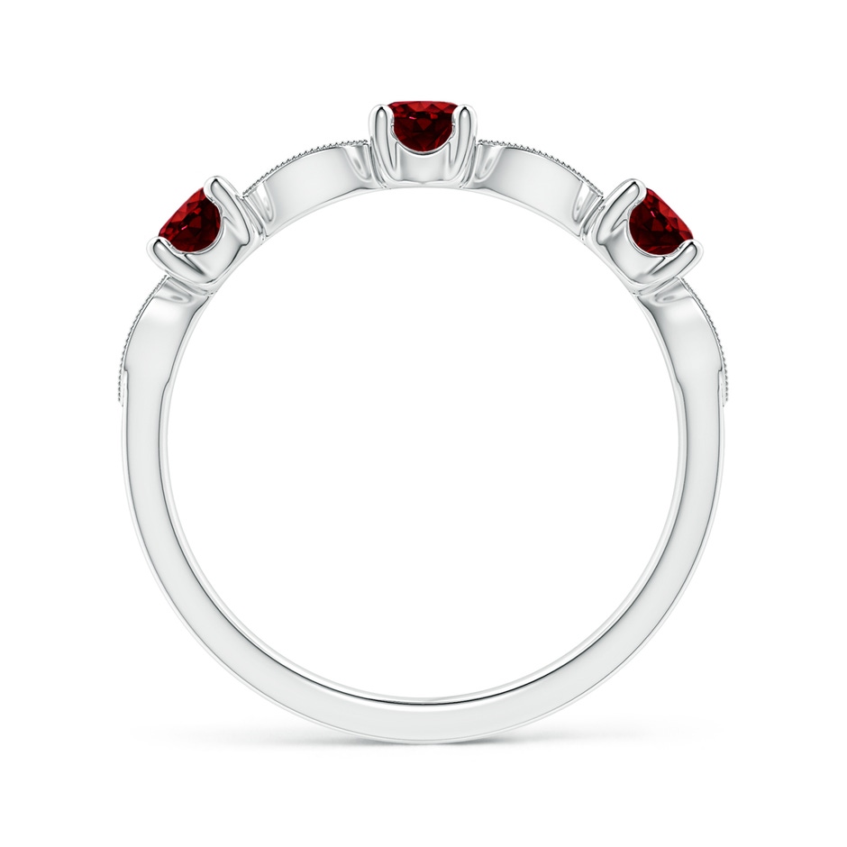 3.5mm AAAA Ruby & Diamond Marquise and Dot Ring in White Gold side 199