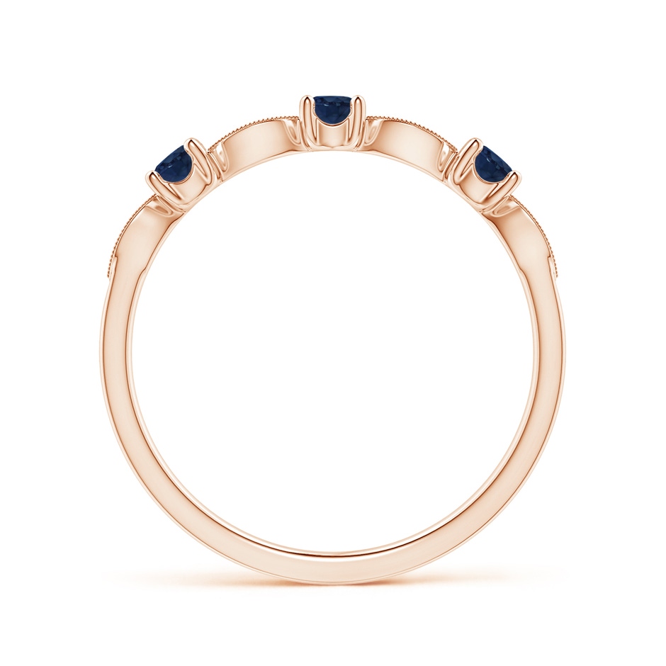 2.7mm AA Blue Sapphire & Diamond Marquise and Dot Ring in Rose Gold side 199