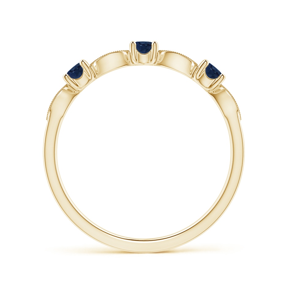 2.7mm AA Blue Sapphire & Diamond Marquise and Dot Ring in Yellow Gold side 199