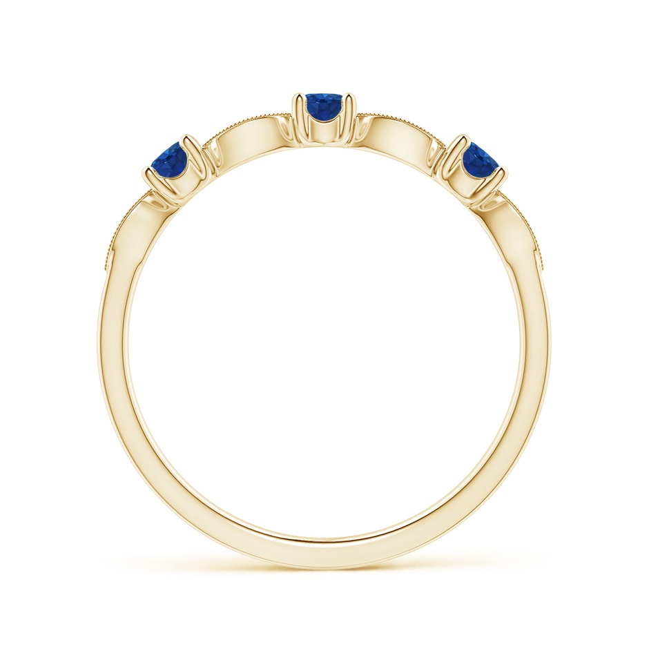 2.7mm AAA Blue Sapphire & Diamond Marquise and Dot Ring in Yellow Gold side 199