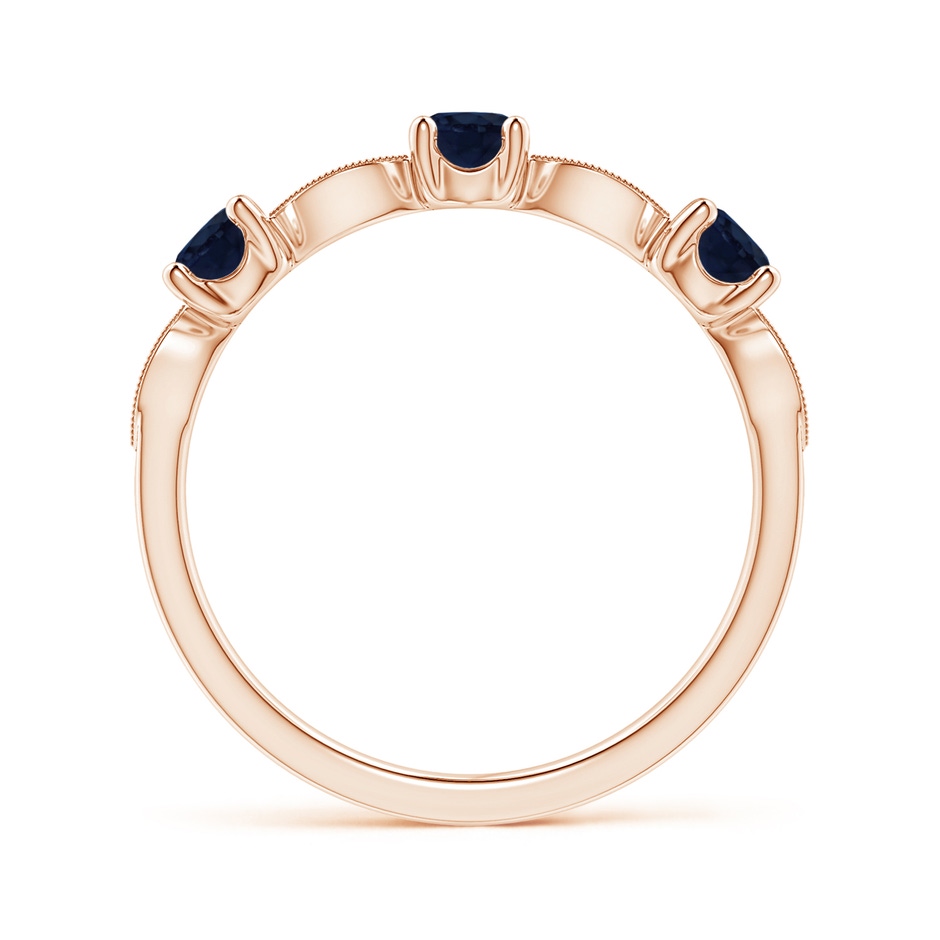 3.5mm A Blue Sapphire & Diamond Marquise and Dot Ring in 18K Rose Gold side 199
