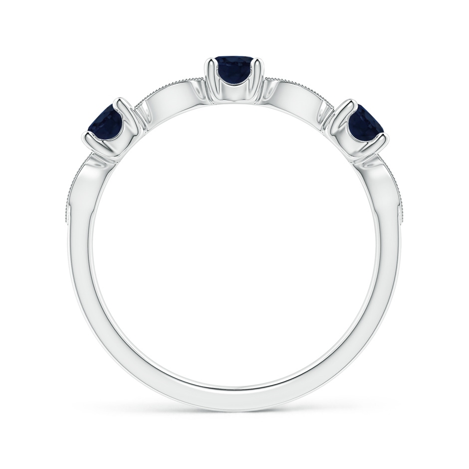 3.5mm A Blue Sapphire & Diamond Marquise and Dot Ring in 18K White Gold side 199