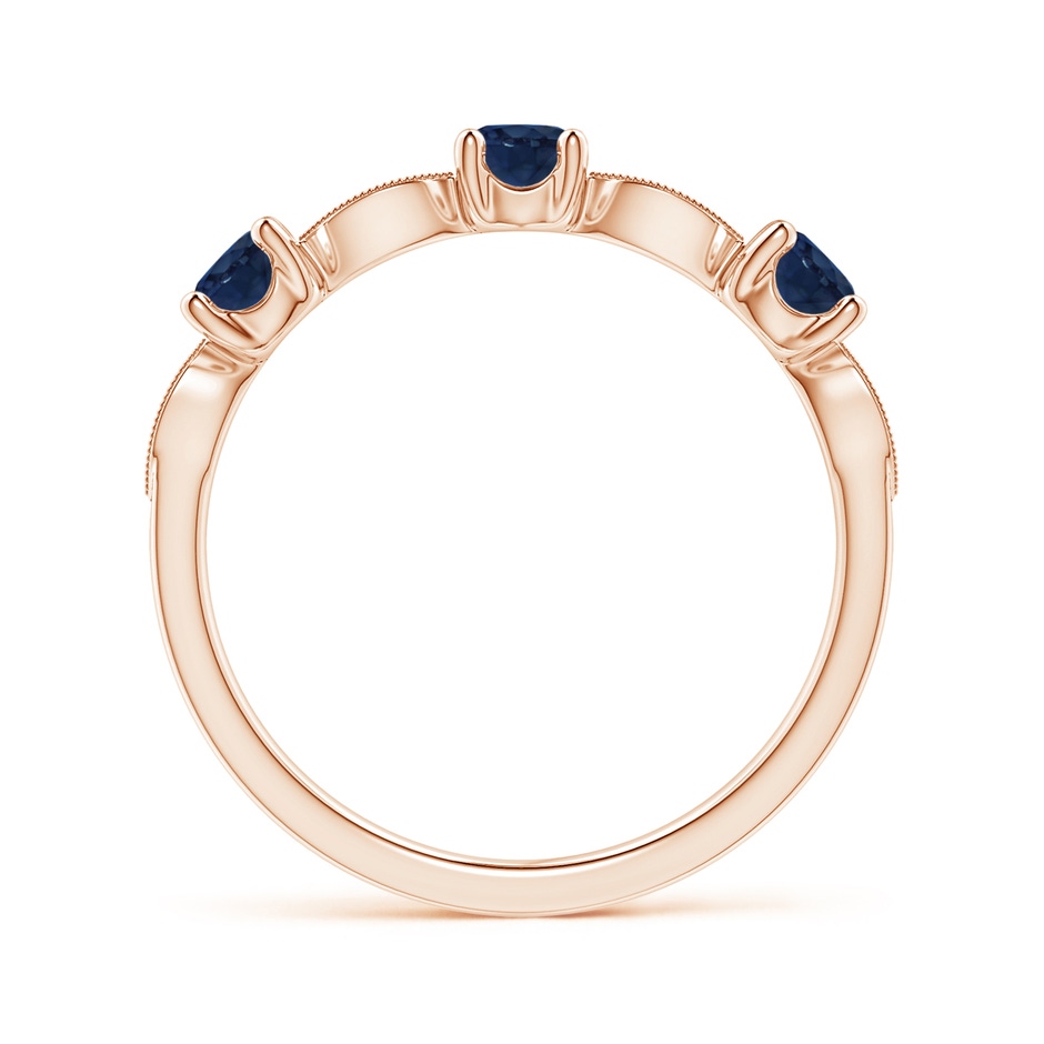 3.5mm AA Blue Sapphire & Diamond Marquise and Dot Ring in Rose Gold side 199