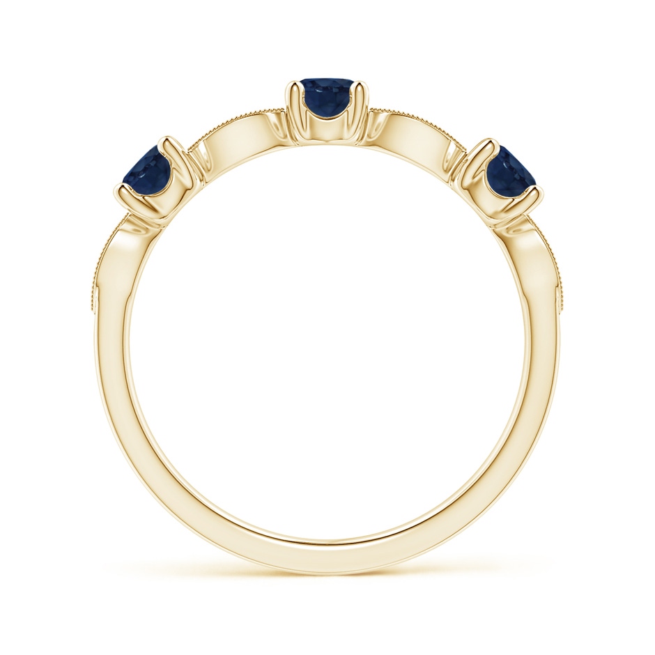 3.5mm AA Blue Sapphire & Diamond Marquise and Dot Ring in Yellow Gold side 199