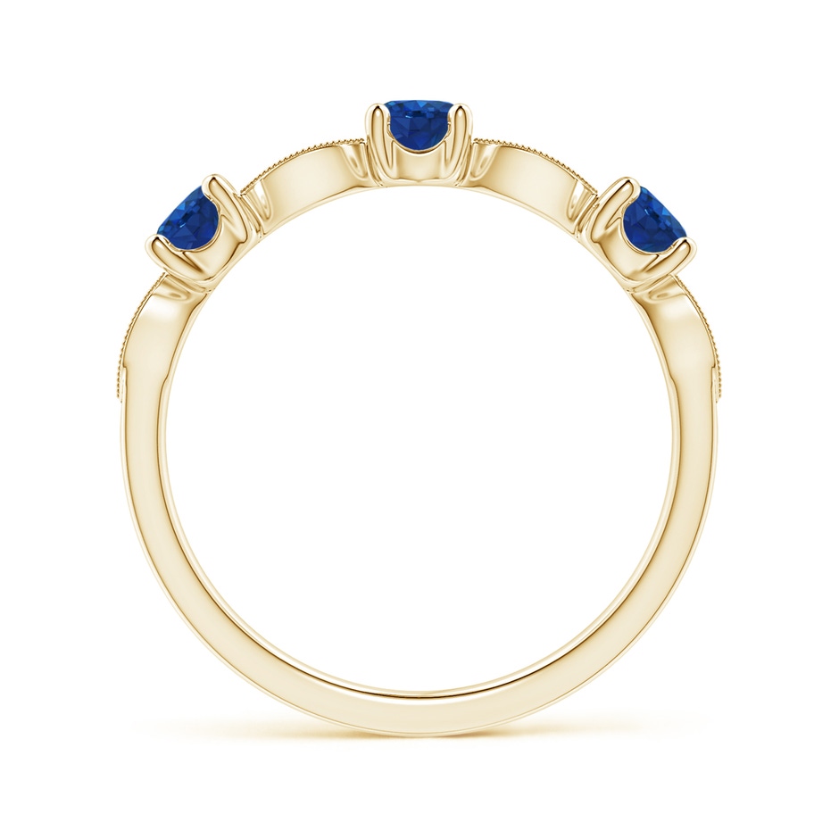 3.5mm AAA Blue Sapphire & Diamond Marquise and Dot Ring in 18K Yellow Gold side 199