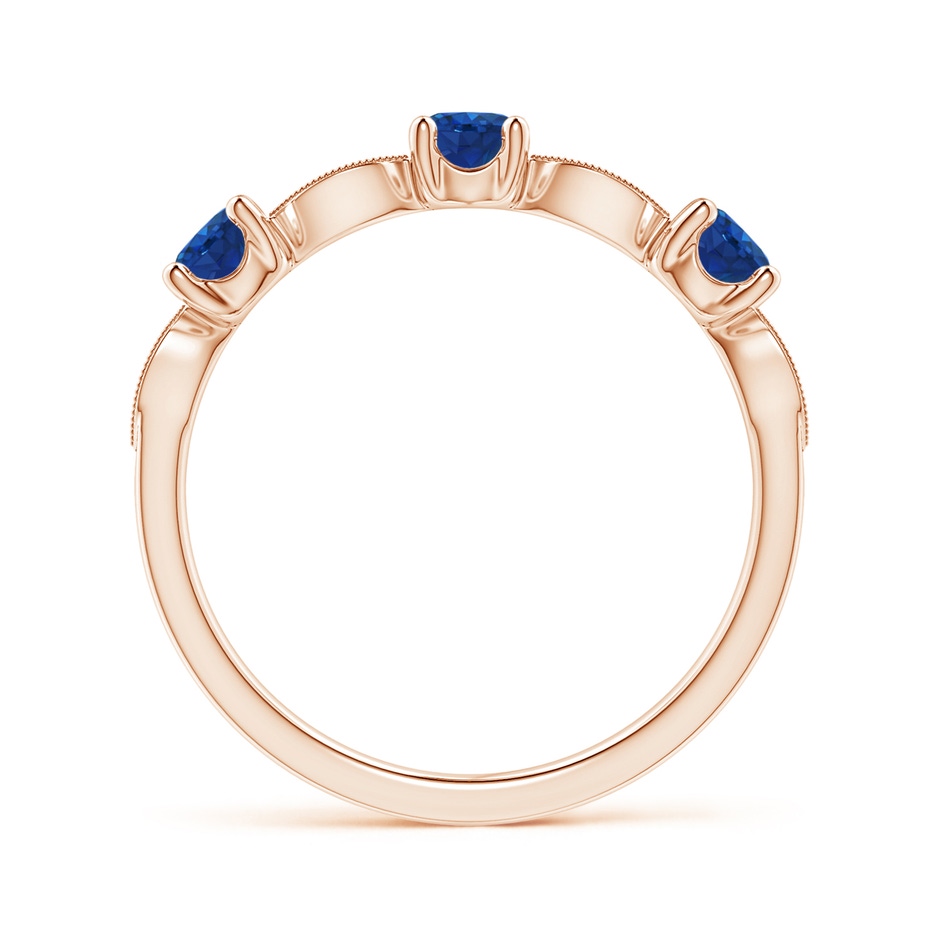 3.5mm AAA Blue Sapphire & Diamond Marquise and Dot Ring in Rose Gold side 199