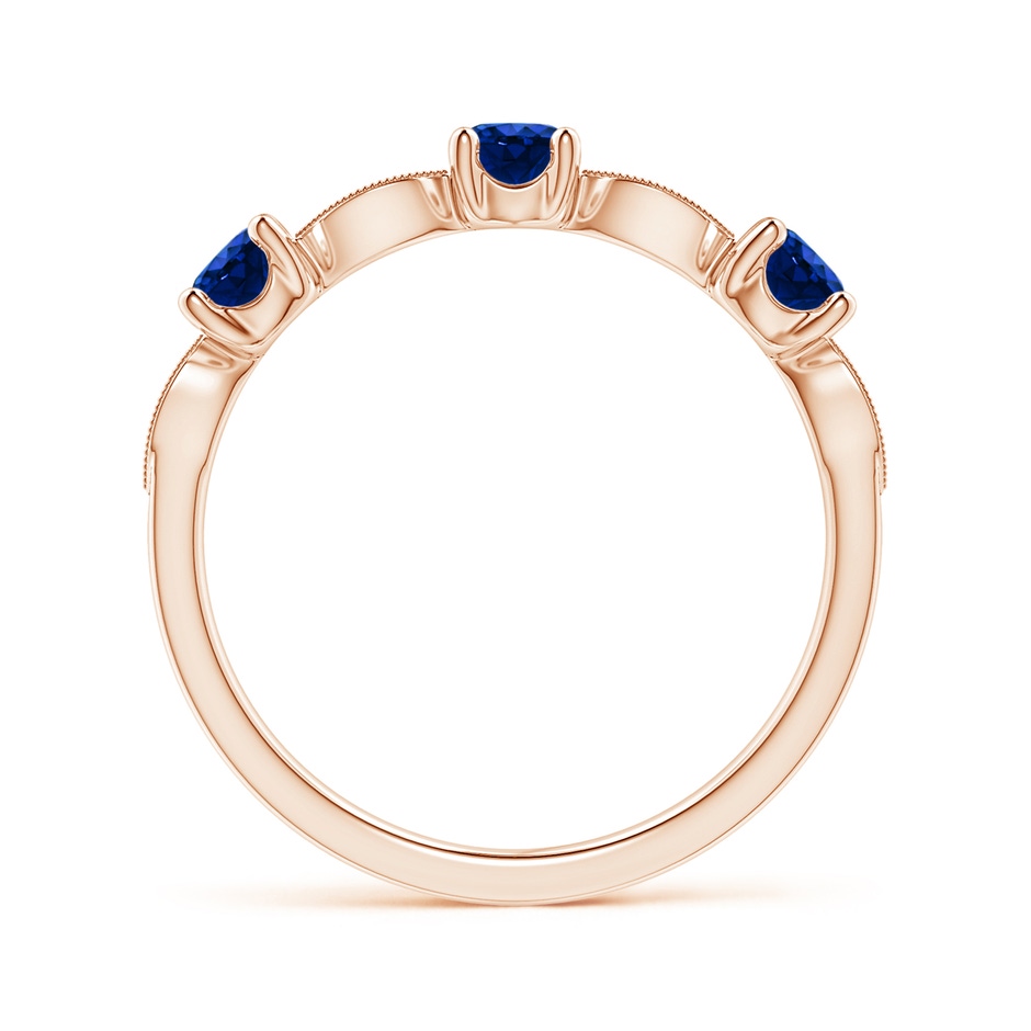 3.5mm AAAA Blue Sapphire & Diamond Marquise and Dot Ring in Rose Gold side 199