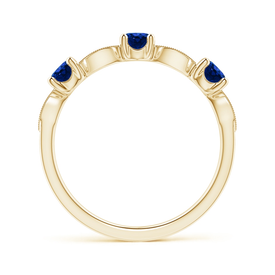 3.5mm AAAA Blue Sapphire & Diamond Marquise and Dot Ring in Yellow Gold side 199
