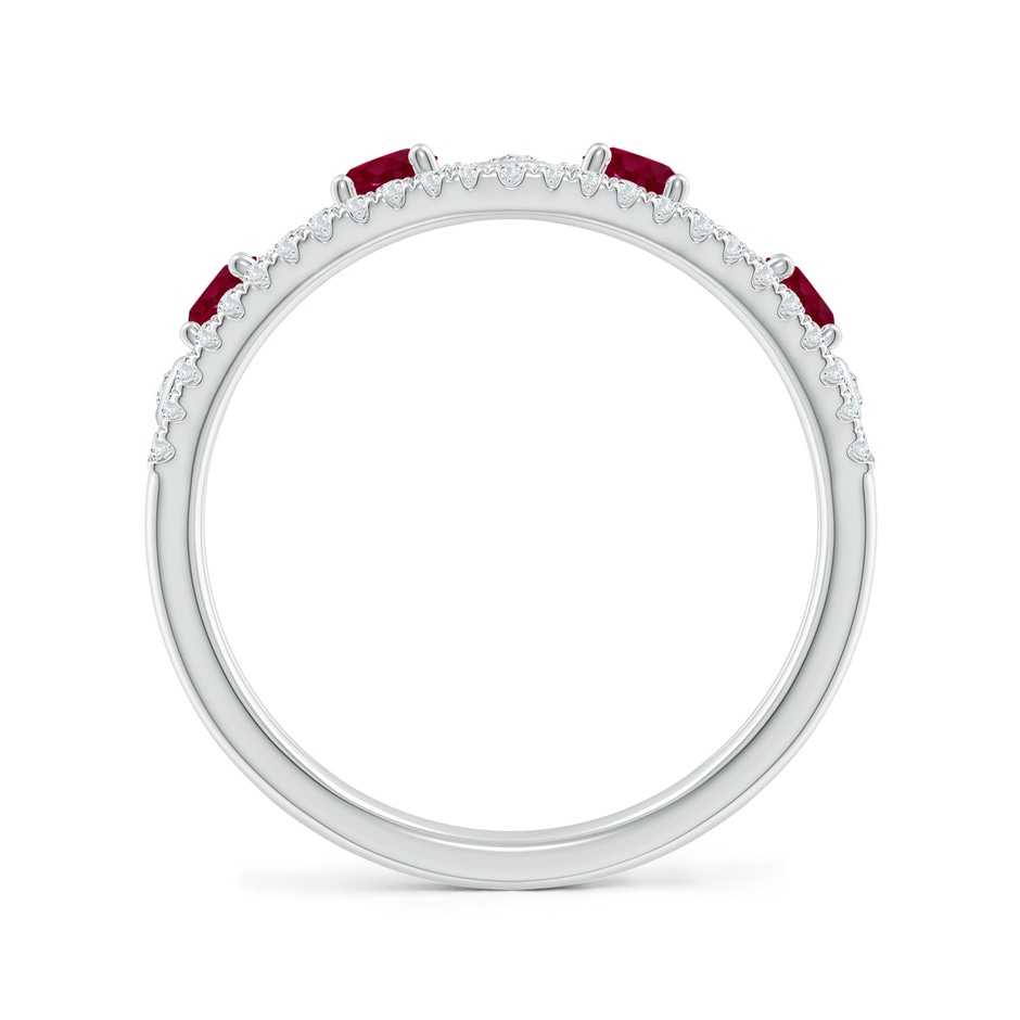 3mm A Nature Inspired Round Ruby & Diamond Filigree Ring in 18K White Gold side 199