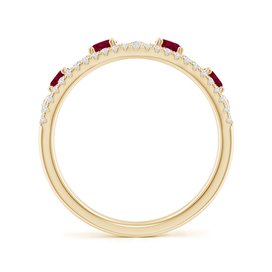 3mm A Nature Inspired Round Ruby & Diamond Filigree Ring in 18K Yellow Gold side 199