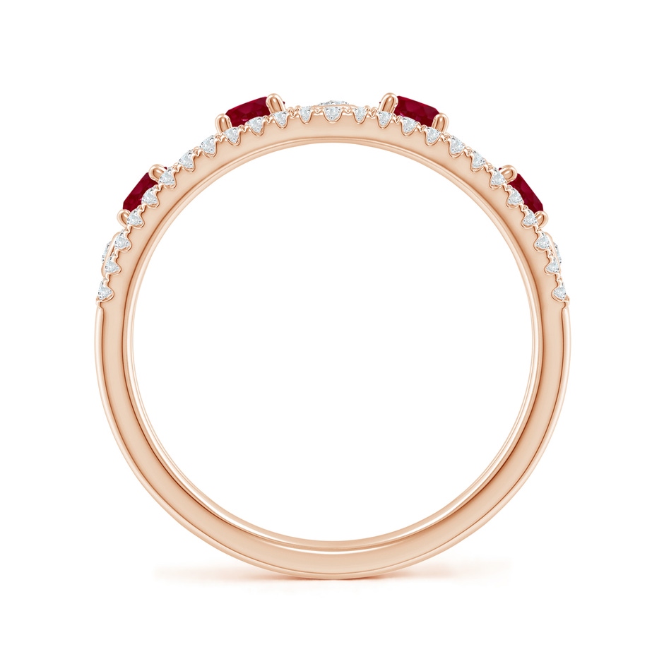 3mm AA Nature Inspired Round Ruby & Diamond Filigree Ring in Rose Gold side 199