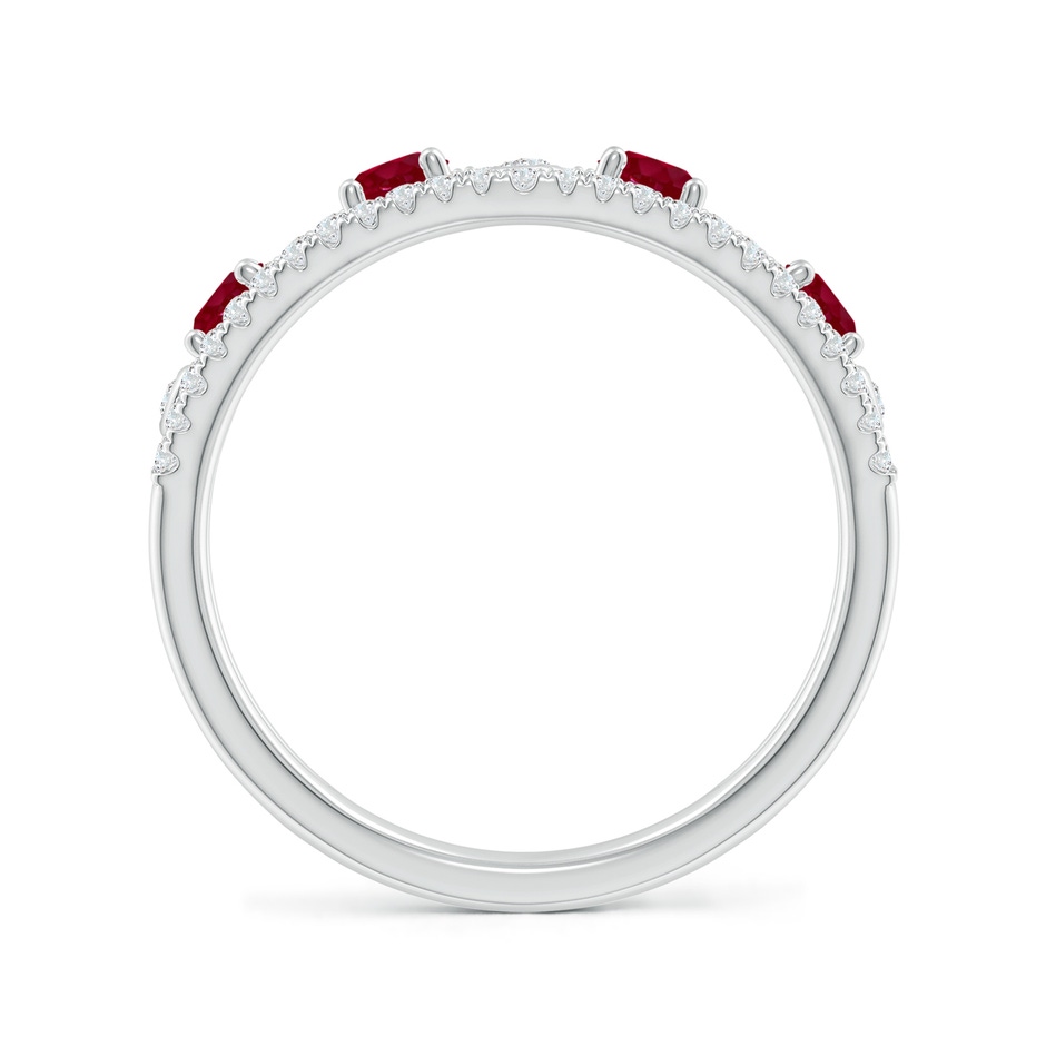 3mm AA Nature Inspired Round Ruby & Diamond Filigree Ring in White Gold side 199