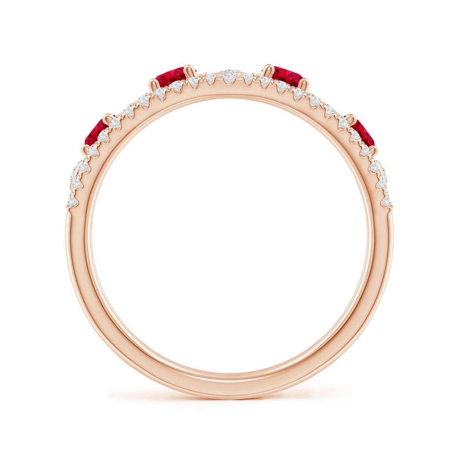 3mm AAA Nature Inspired Round Ruby & Diamond Filigree Ring in Rose Gold side 199