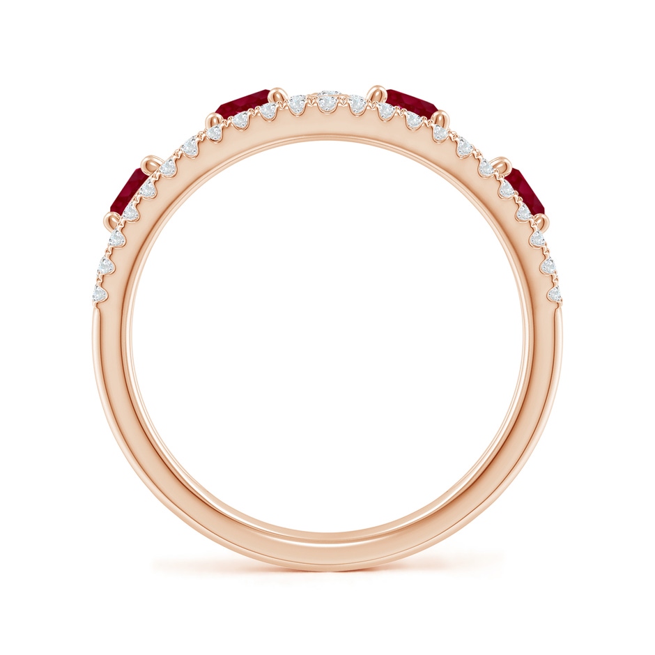 4mm AA Nature Inspired Round Ruby & Diamond Filigree Ring in 18K Rose Gold side 199