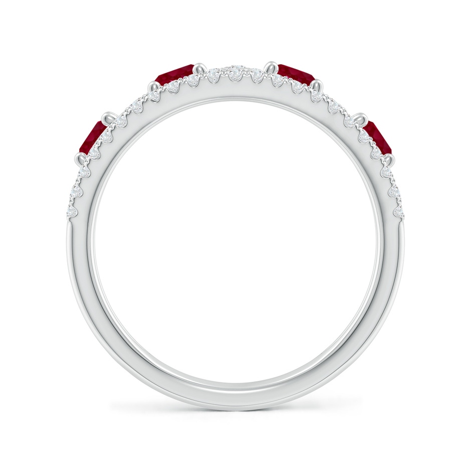 4mm AA Nature Inspired Round Ruby & Diamond Filigree Ring in White Gold side 199