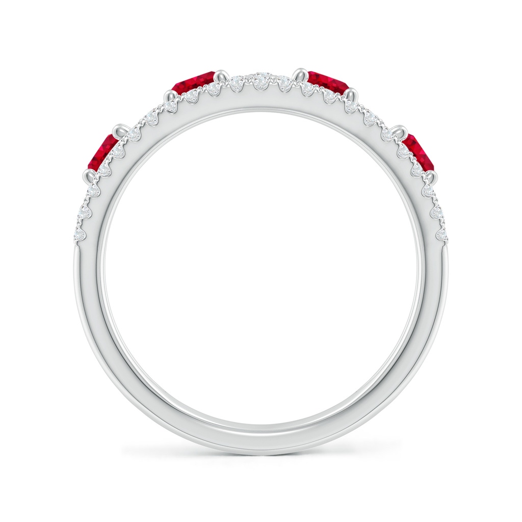4mm AAA Nature Inspired Round Ruby & Diamond Filigree Ring in White Gold - side 199