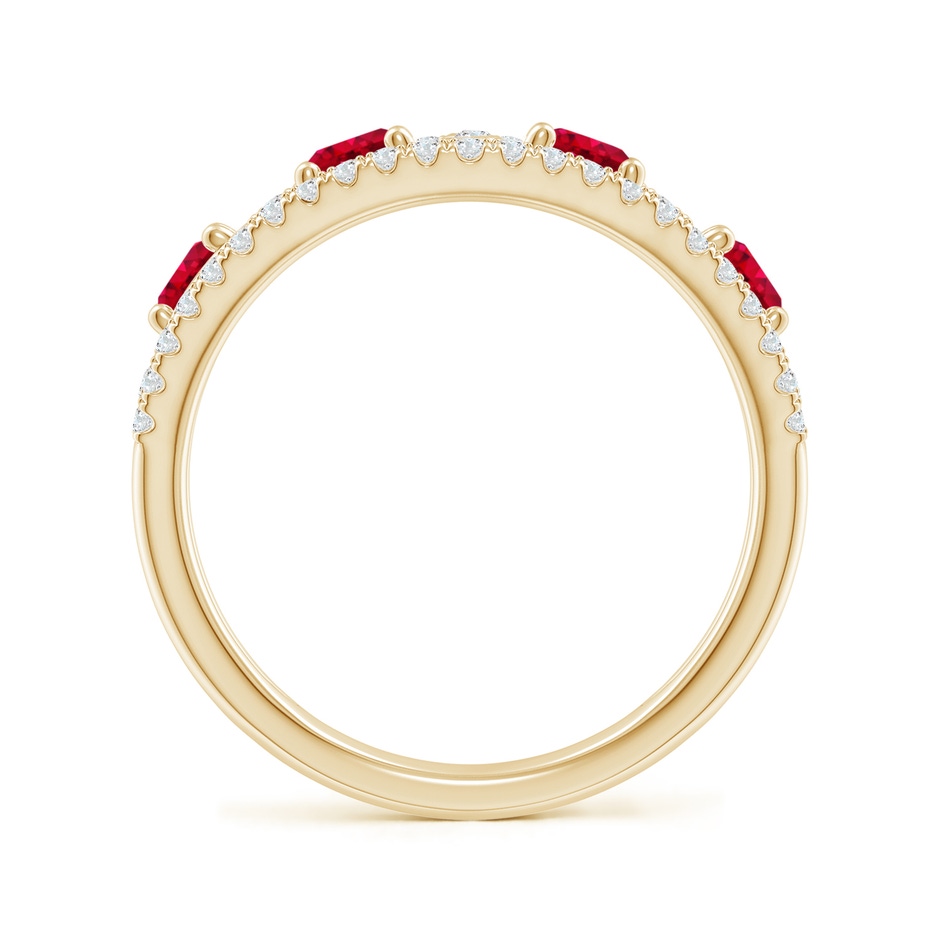 4mm AAA Nature Inspired Round Ruby & Diamond Filigree Ring in Yellow Gold side 199