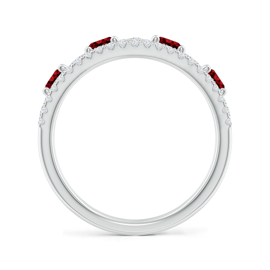 4mm AAAA Nature Inspired Round Ruby & Diamond Filigree Ring in 18K White Gold side 199