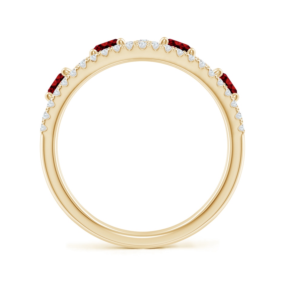 4mm AAAA Nature Inspired Round Ruby & Diamond Filigree Ring in 18K Yellow Gold side 199