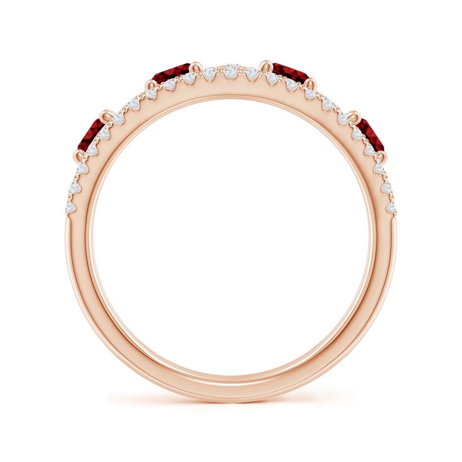 4mm AAAA Nature Inspired Round Ruby & Diamond Filigree Ring in Rose Gold side 199
