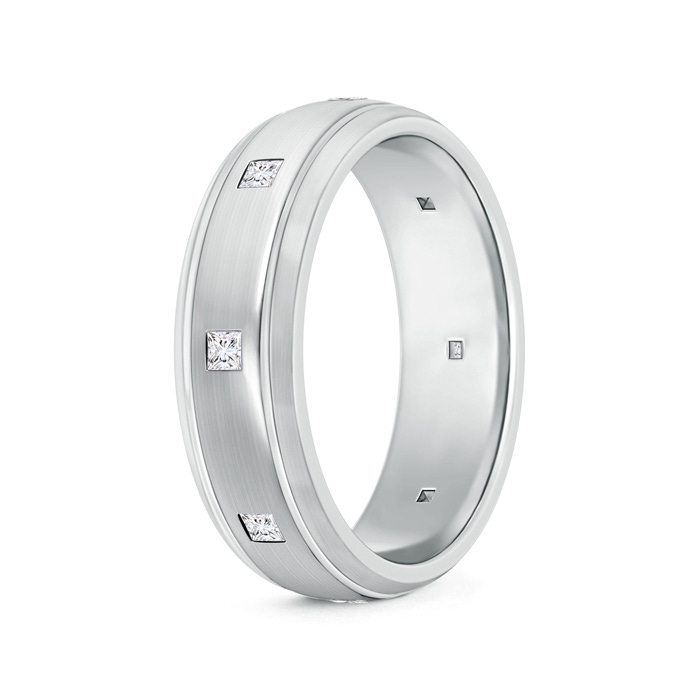 2mm GVS2 Princess Diamond Low Dome Comfort Fit Wedding Ring for Him in 100 P950 Platinum