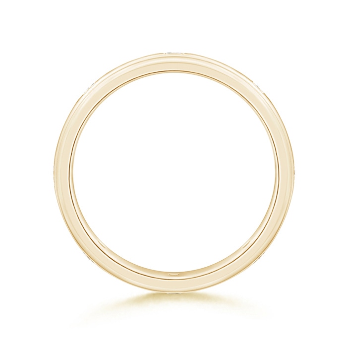 2mm GVS2 Princess Diamond Low Dome Comfort Fit Wedding Ring for Him in 100 Yellow Gold - side 199