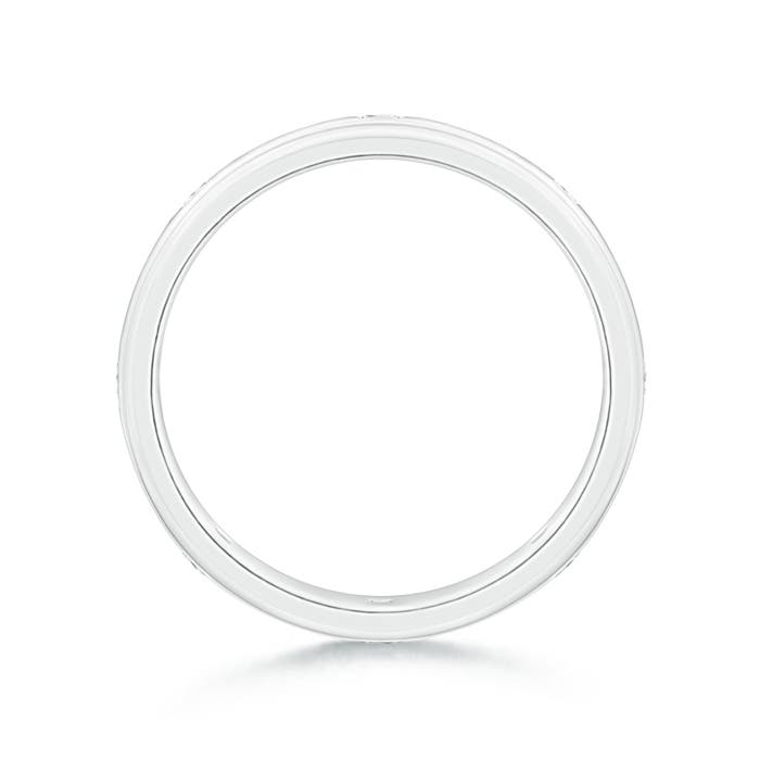 2mm HSI2 Princess Diamond Low Dome Comfort Fit Wedding Ring for Him in 65 White Gold - side 1
