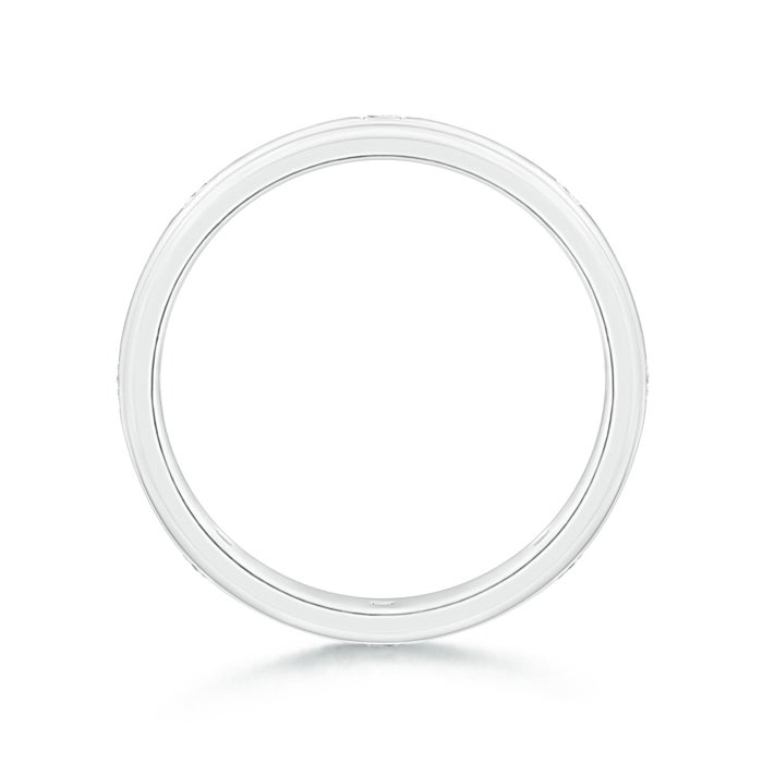 2mm HSI2 Princess Diamond Low Dome Comfort Fit Wedding Ring for Him in 65 White Gold - side 1