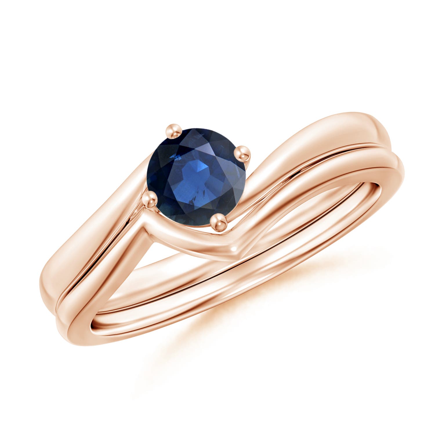 AA - Blue Sapphire / 0.6 CT / 14 KT Rose Gold