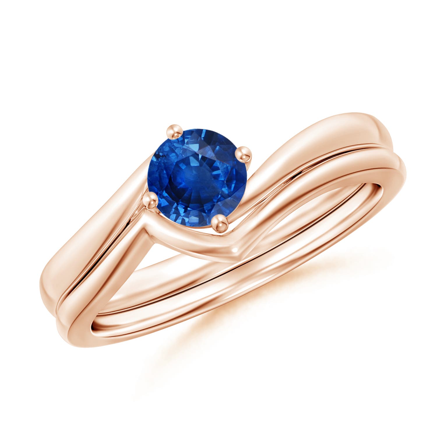 AAA - Blue Sapphire / 0.6 CT / 14 KT Rose Gold