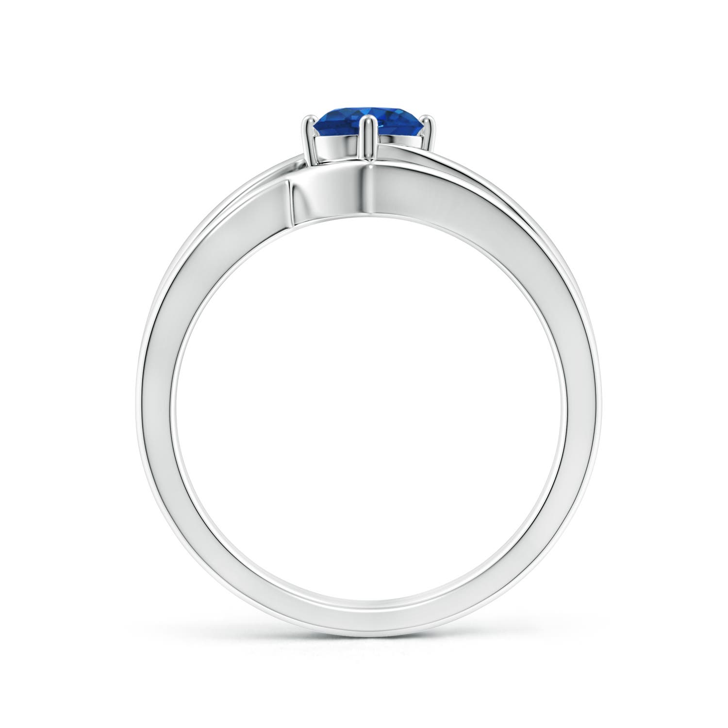 AAA - Blue Sapphire / 0.6 CT / 14 KT White Gold
