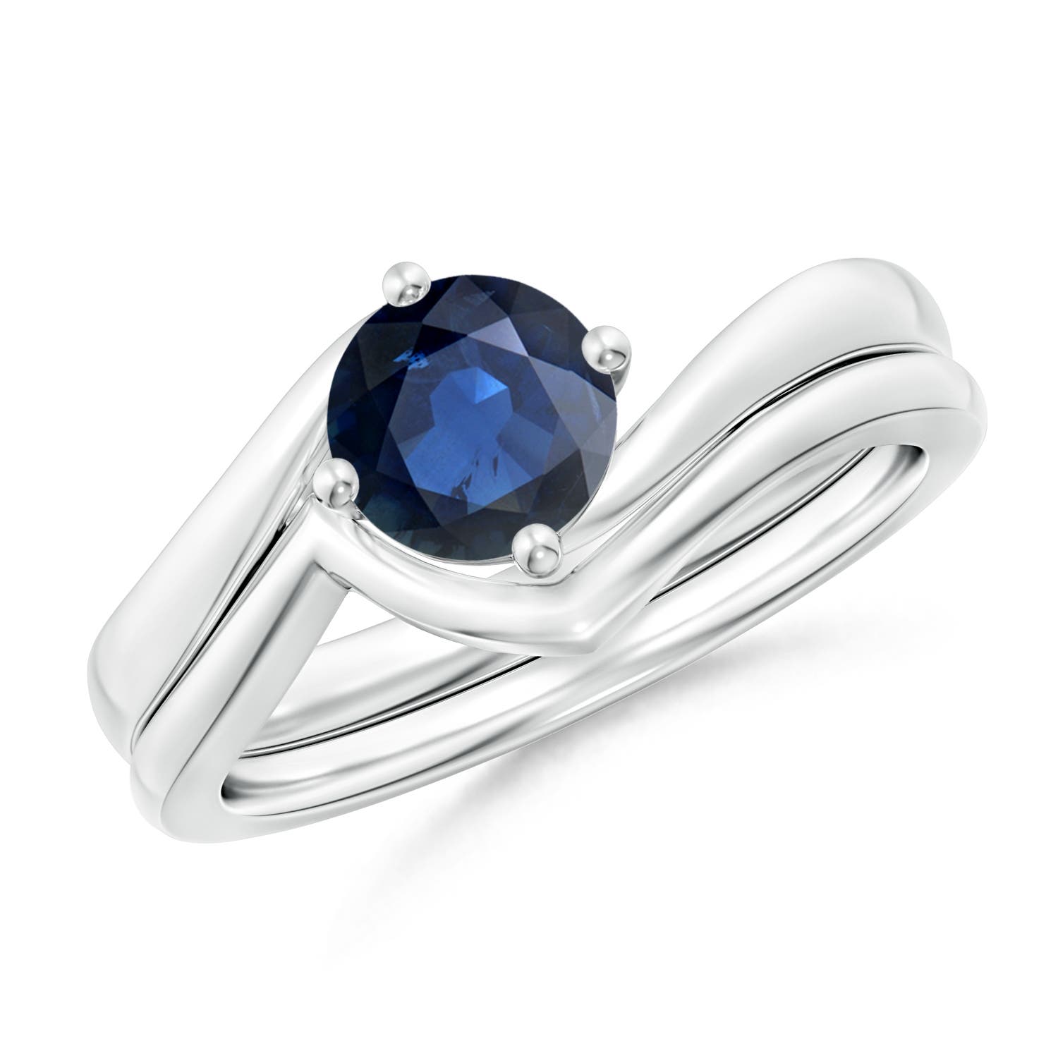 AA - Blue Sapphire / 1 CT / 14 KT White Gold