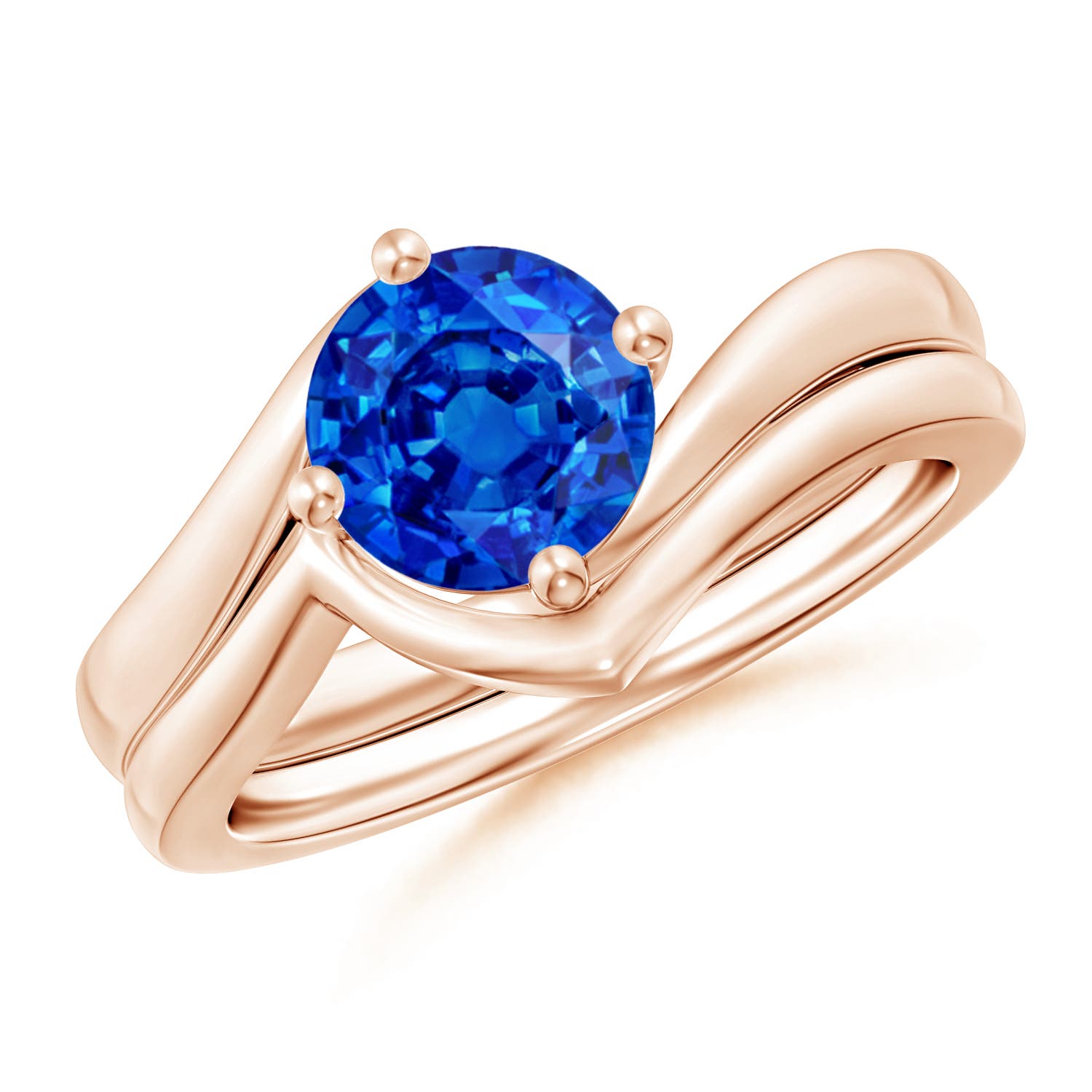 AAAA - Blue Sapphire / 1.6 CT / 14 KT Rose Gold