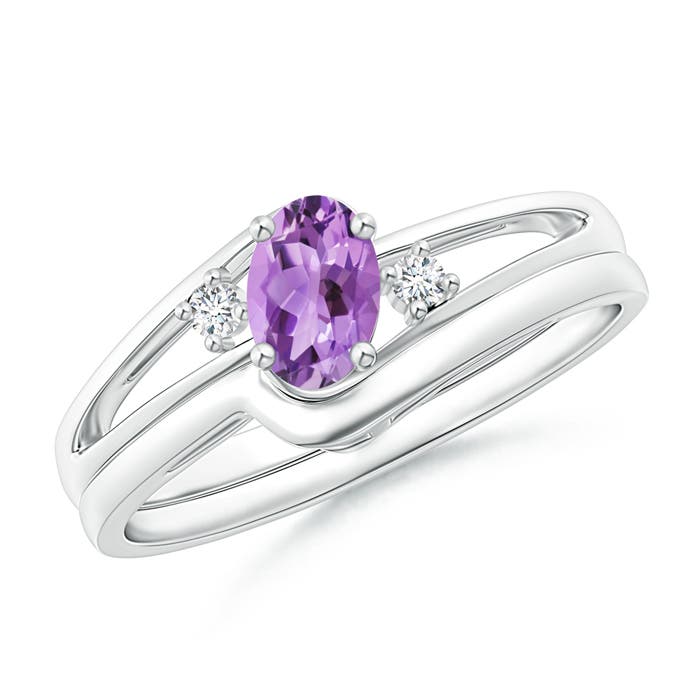 A - Amethyst / 0.42 CT / 14 KT White Gold