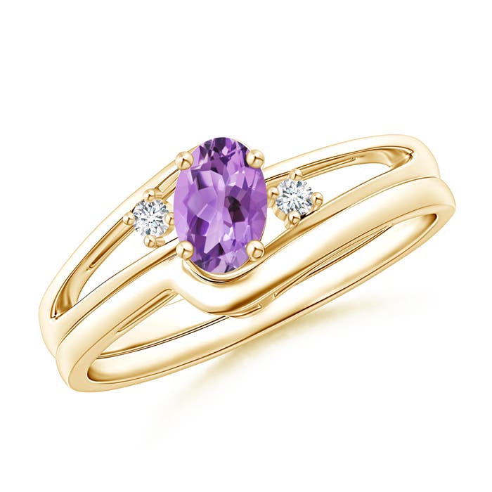 A - Amethyst / 0.42 CT / 14 KT Yellow Gold