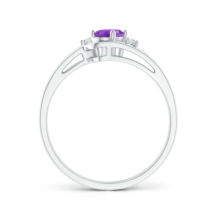 6x4mm AA Split Shank Amethyst Engagement Ring with Wedding Band in P950 Platinum product image