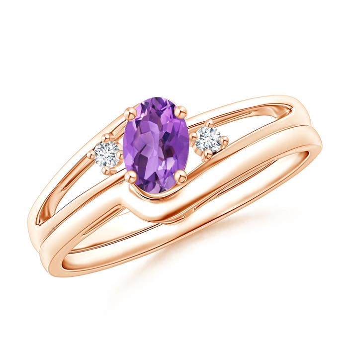 AA - Amethyst / 0.42 CT / 14 KT Rose Gold