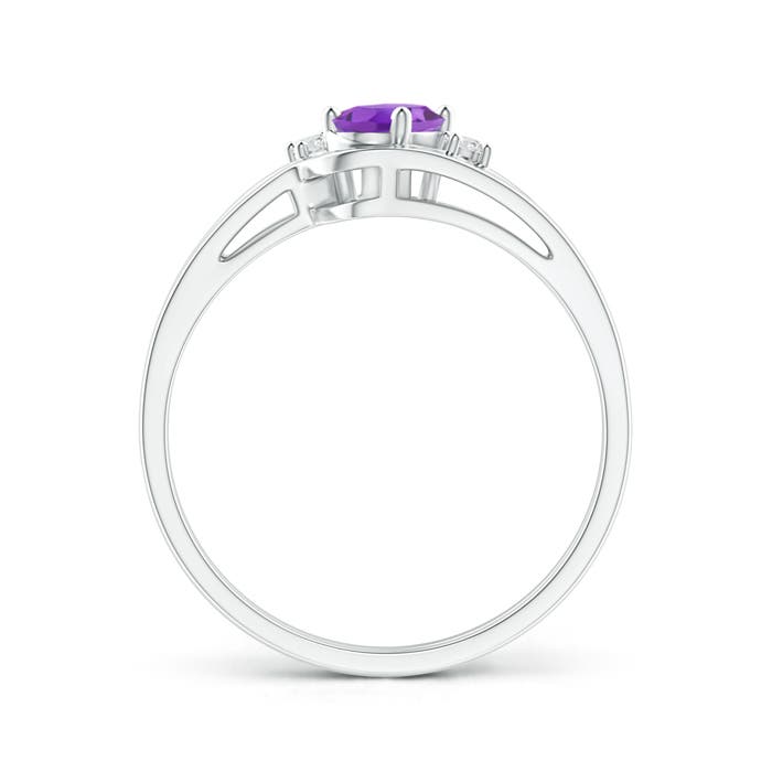 AA - Amethyst / 0.42 CT / 14 KT White Gold